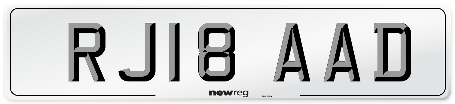 RJ18 AAD Number Plate from New Reg